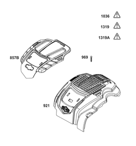 Blower Housing Group Diagram and Parts List for 104M02-0241-H5 100000 - 19Z999 Briggs and Stratton Engine
